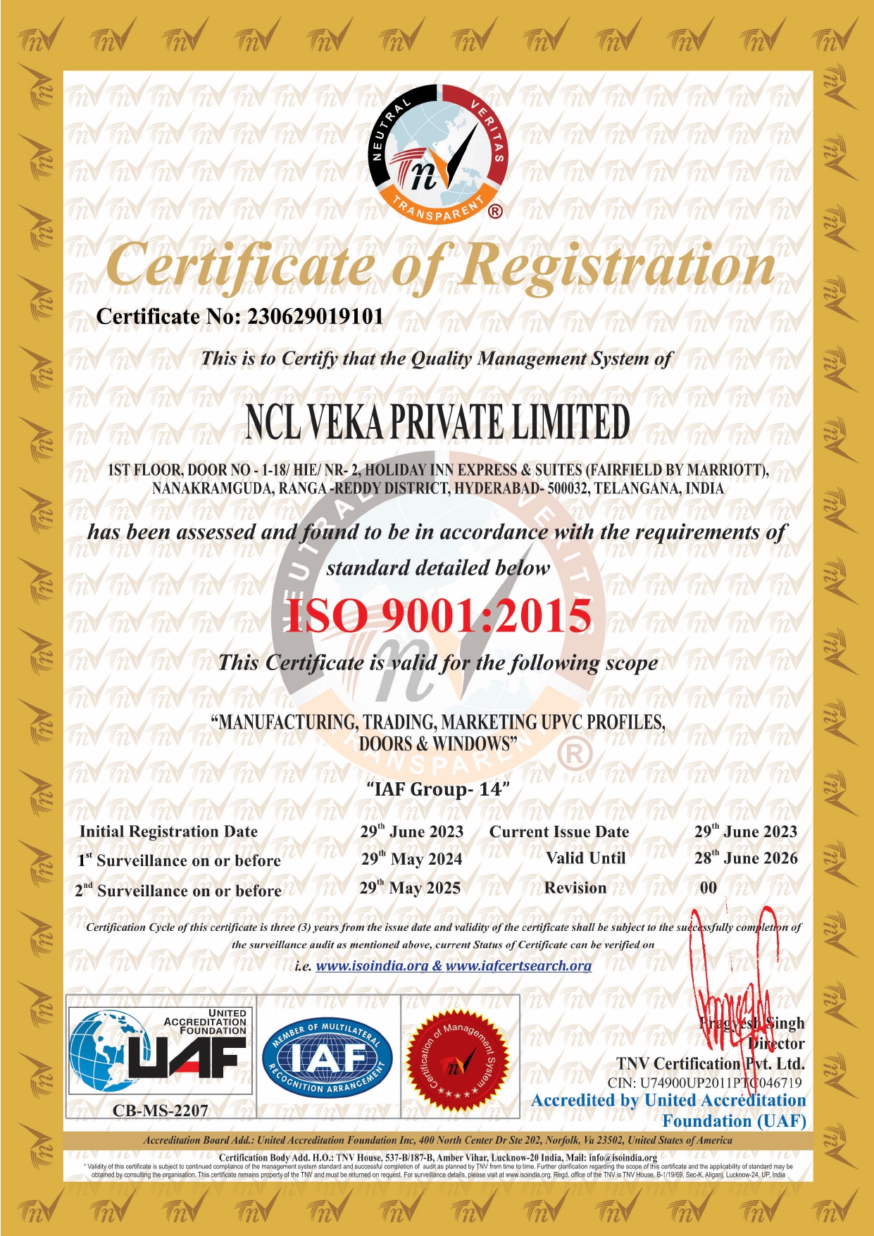 Lesso SRIRAM Certificate